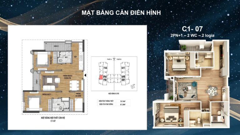 Thiết kế 2PN+1 Moonlight 2 Anlac